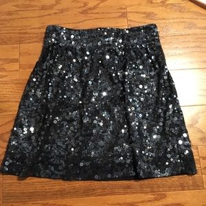 Garnet Hill black sequined skirt